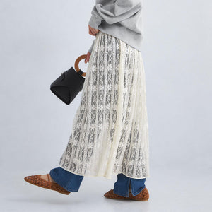 2WAY レース ロング スカート