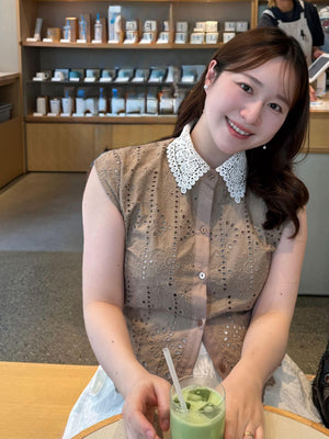 総レースシャツブラウス