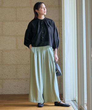 シアーテックリネンギャザーブラウス