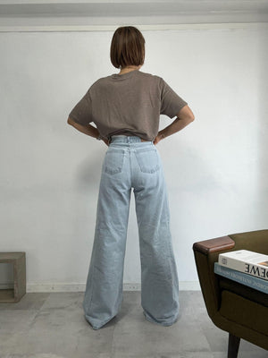 サイドシーム切り替えワイドデニム