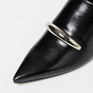 ＜SY＞ ポインテッドインヒールウェッジミュール サンダル55↑