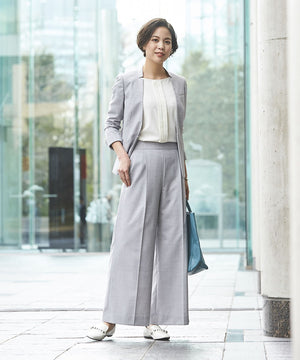 サマーウール混ワイドパンツ