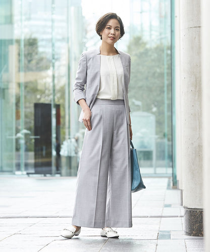 サマーウール混ワイドパンツ