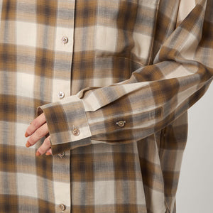 ［size SHORTあり］シアー チェック シャツ