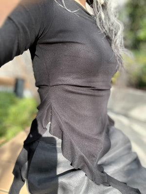 アシンメトリーギャザー デザイントップス