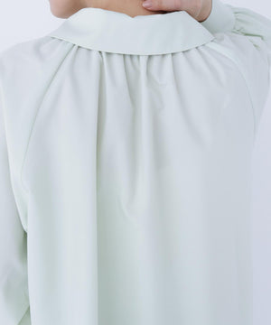 スキッパーリボンタイブラウス