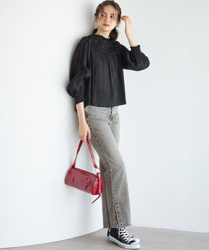 スリット ストレート デニム