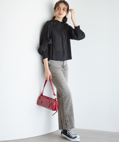 スリット ストレート デニム