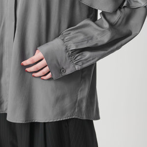 【WEB限定 Wardrobe DAILY MINIMAL】フリルレイヤーブラウス ウォッシャブル