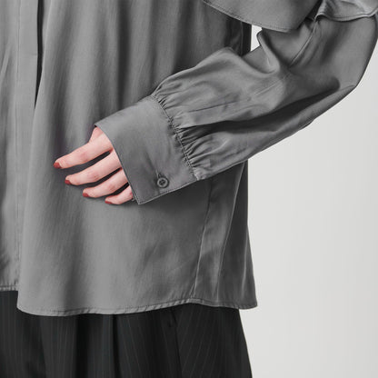 【WEB限定 Wardrobe DAILY MINIMAL】フリルレイヤーブラウス ウォッシャブル