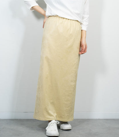 ストレッチスウェードライクIラインスカート