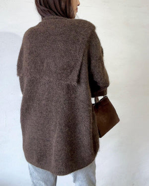 ウール混ショール付きニット