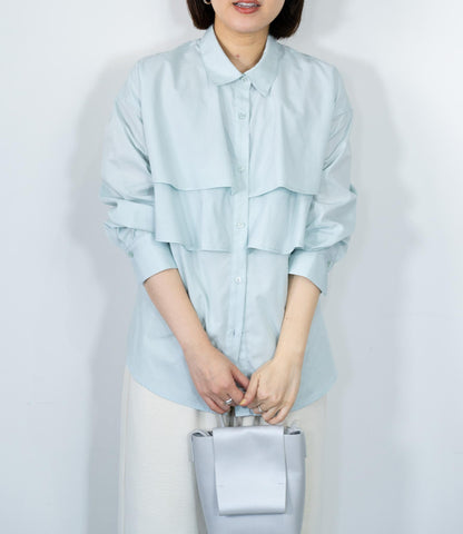 レイヤードライクダブルフリルシャツ