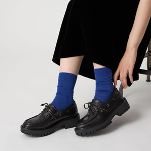 レースアップモカシン フラット45↑