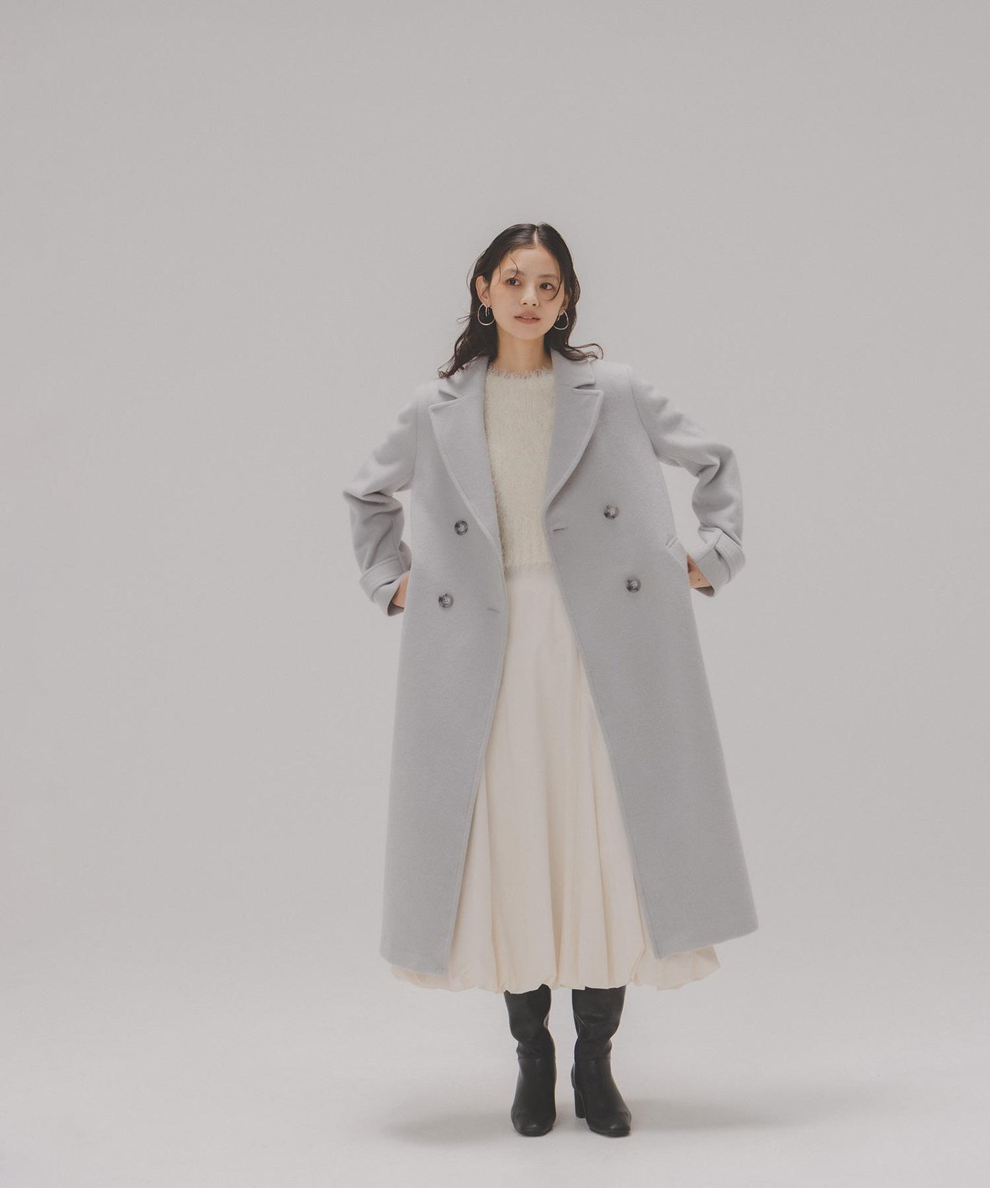 ビッグカラーダブルチェスターコート