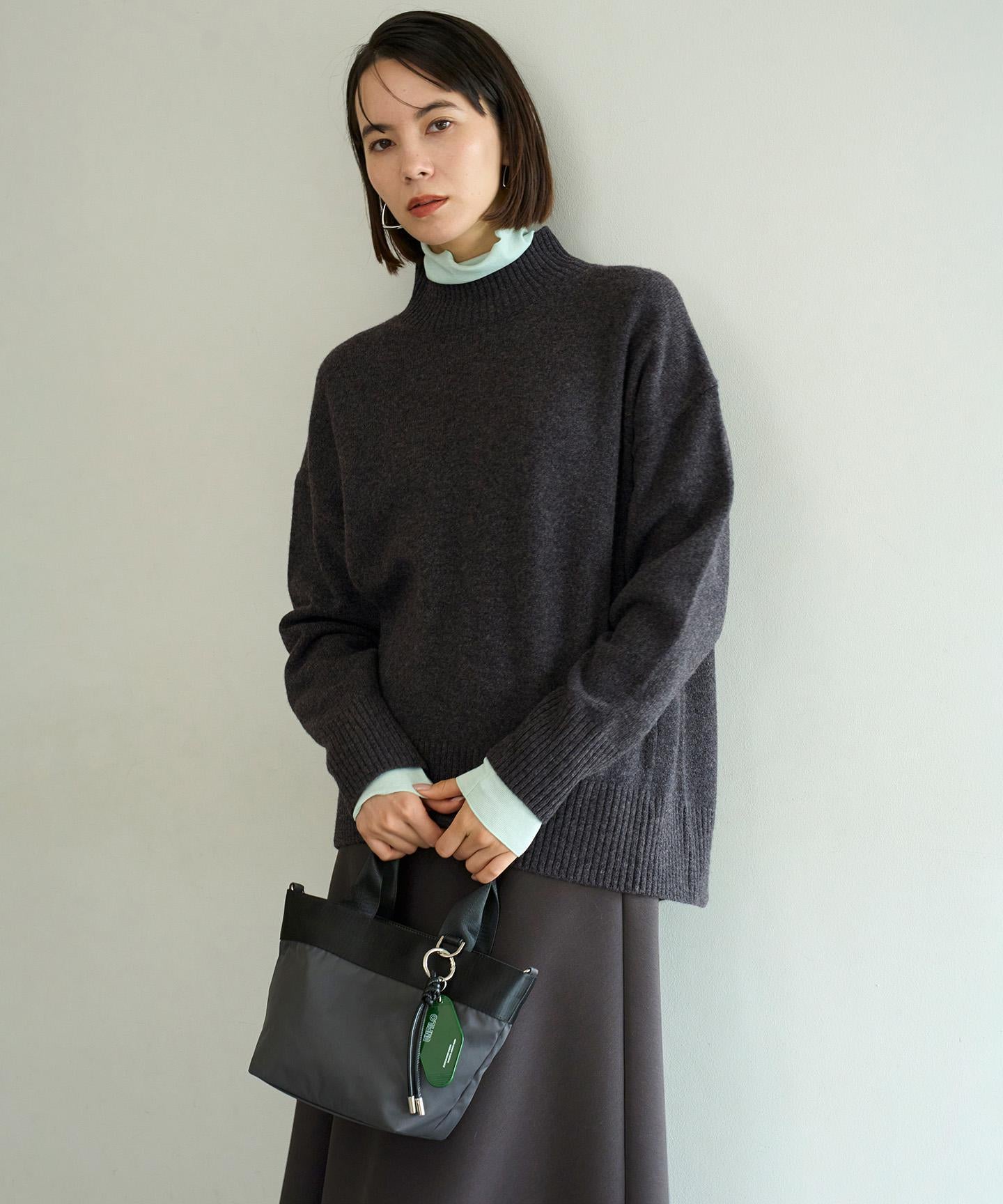 コットンカシミヤ タートルネックカットソー