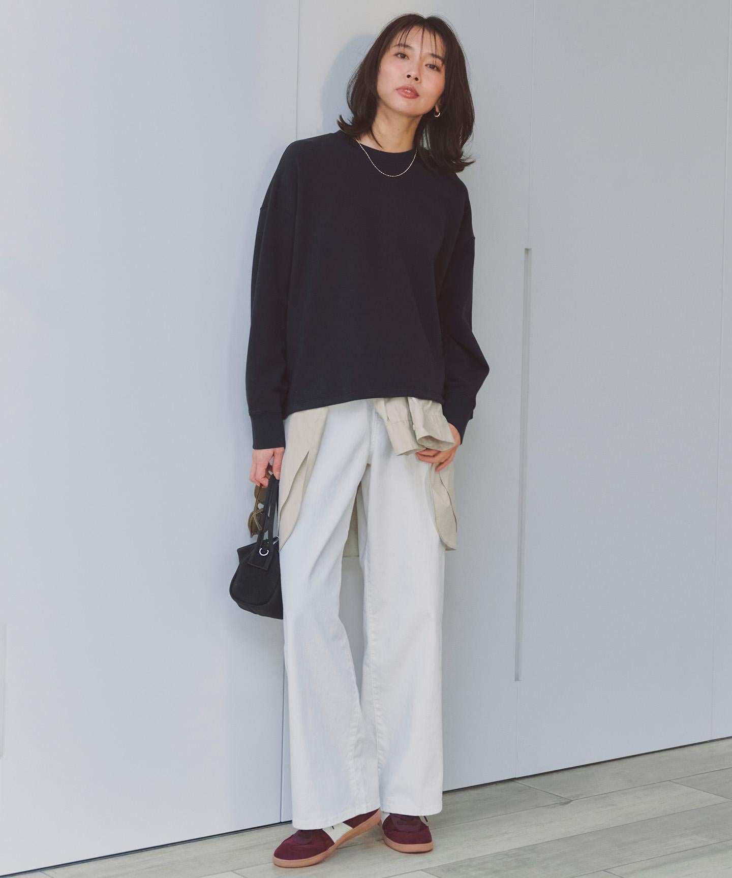 撥水ストレッチ ルーズワイドデニム