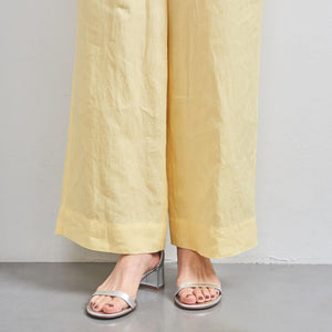 リネン パッチポケット イージーパンツ WHITE/YELLOW