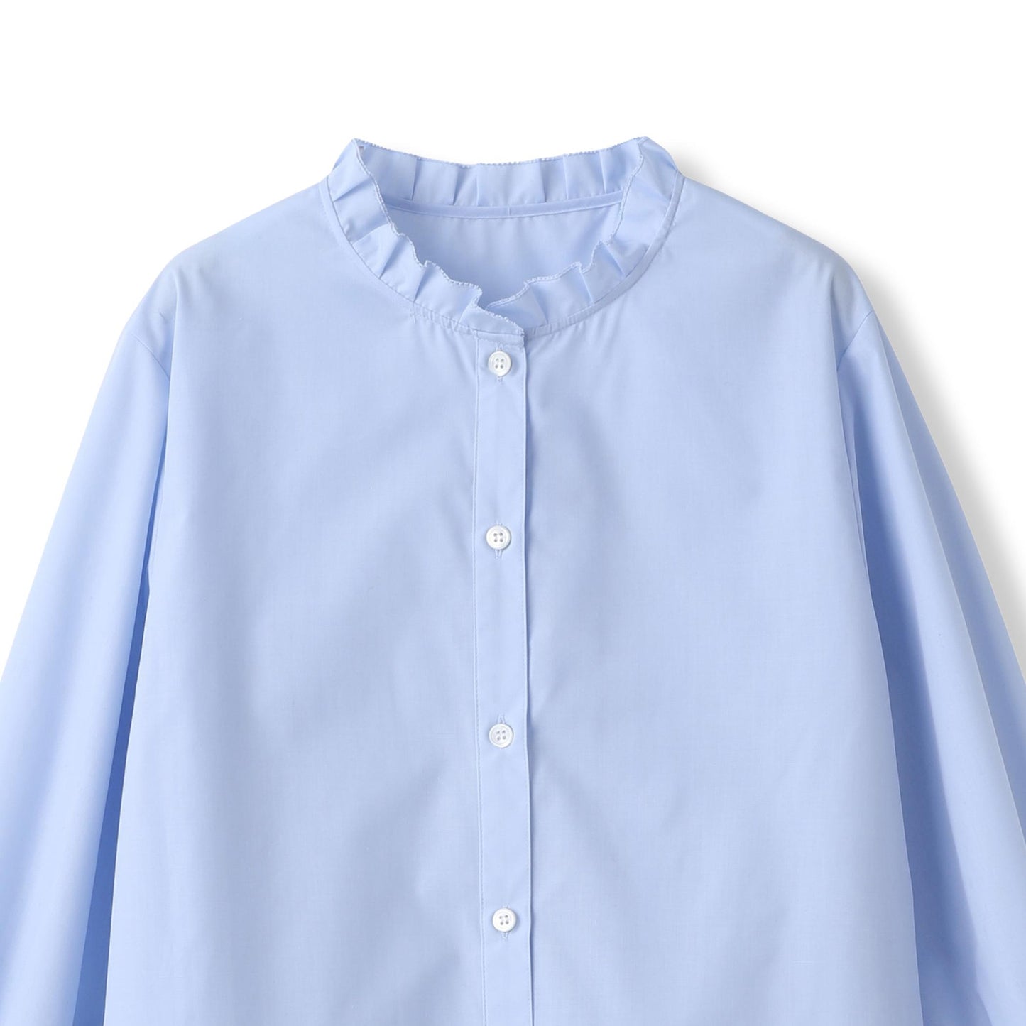 襟フリルブラウス≪洗濯機で洗える≫