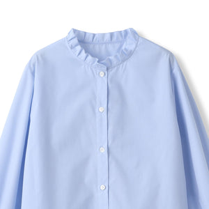 襟フリルブラウス≪洗濯機で洗える≫