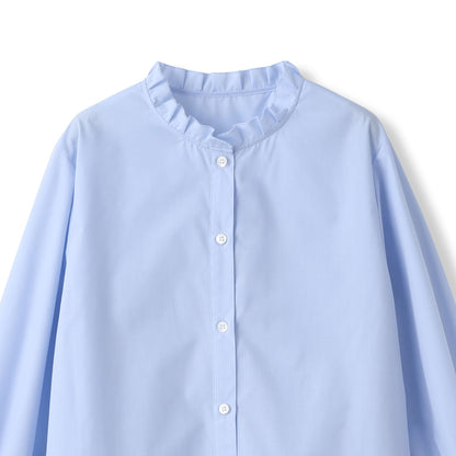 襟フリルブラウス≪洗濯機で洗える≫