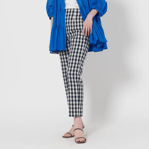 シャイニー ギンガムチェック パンツ