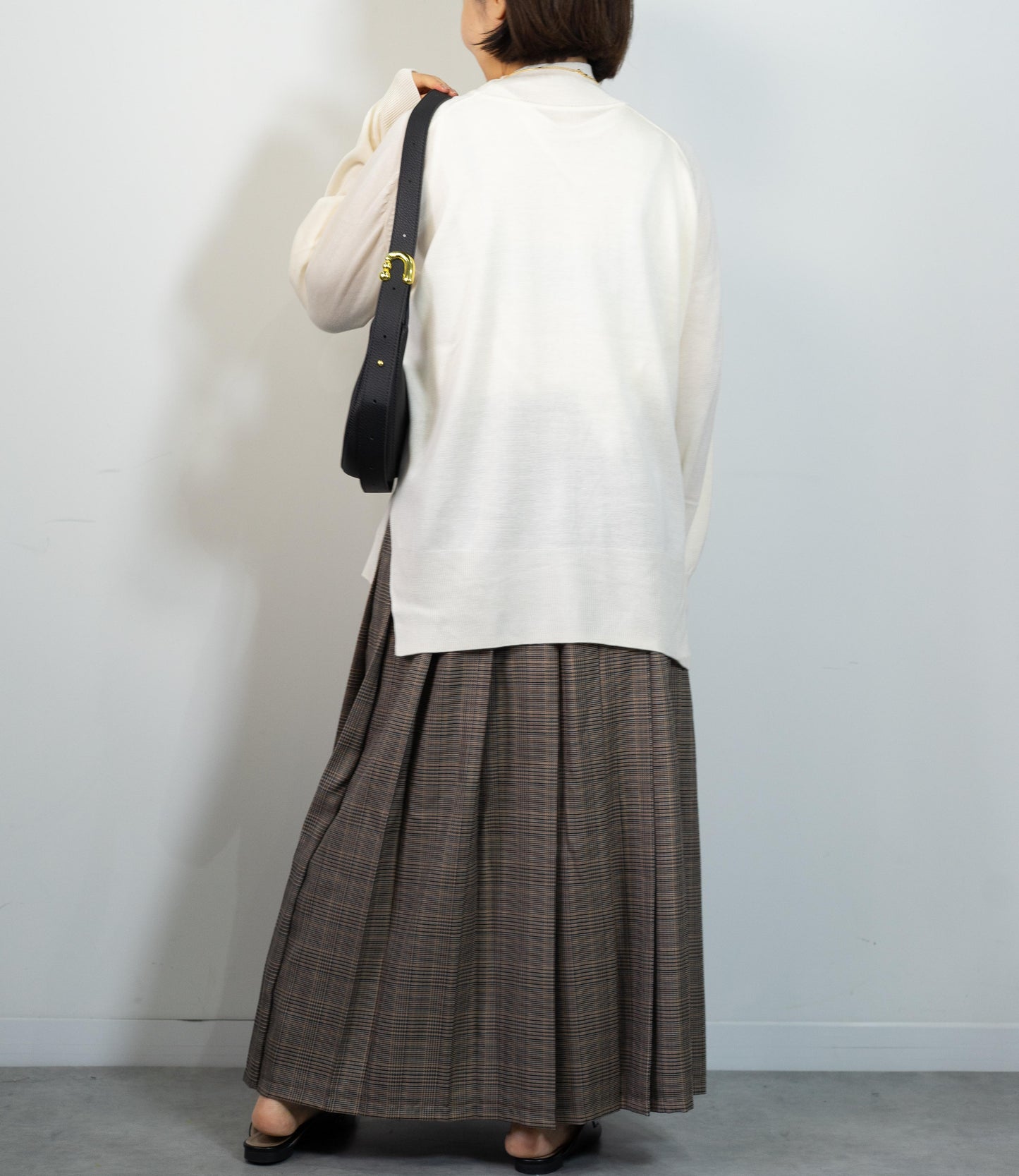 グレンチェックプリーツスカート