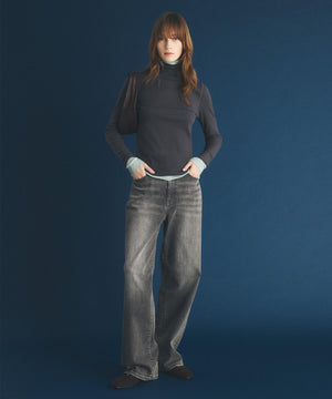 撥水ストレッチ ルーズワイドデニム