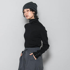 リブタートルニットプルオーバー≪手洗い可能≫