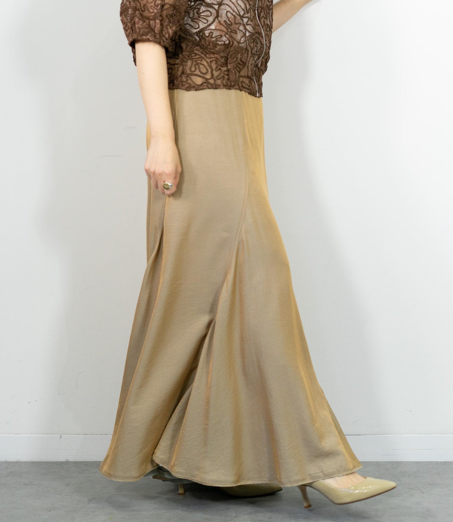 シャンブレーパネルスカート