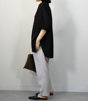 接触冷感バンドカラーシャツ