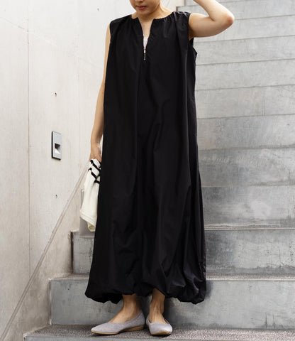 ハーフジップバルーンワンピース