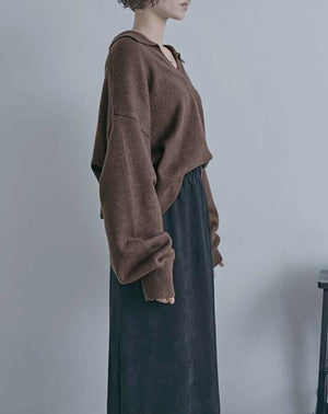 スキッパーニットプルオーバー