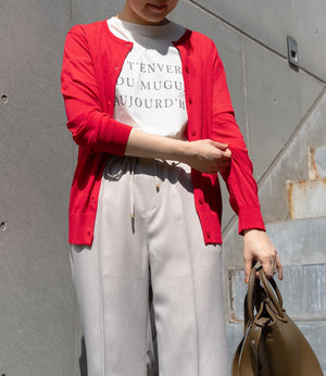 【UV加工・接触冷感】クルーネックカーディガン