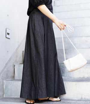 グレースフレアタックデニムスカート