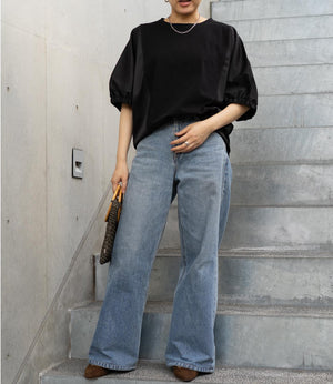 異素材ドッキングドルマンカットソー