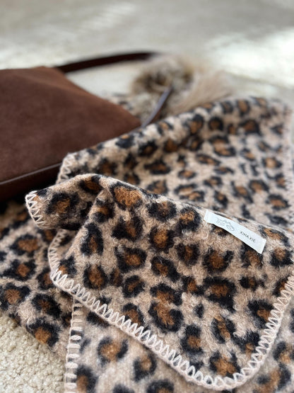 レオパード柄ボアマフラースカーフ