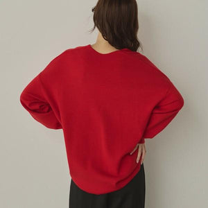 やわもちVネックニット