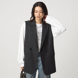 ツイードライク ジレ マシンウォッシャブル 帯電防止