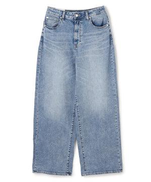 撥水ストレッチ ルーズワイドデニム