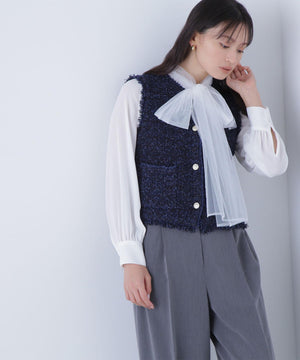 ツイーディーニットジレ