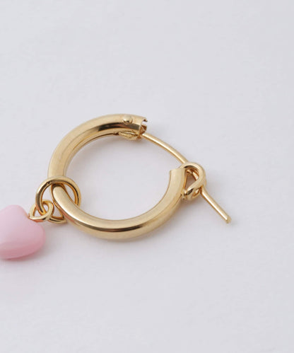 ハートストーンピアス