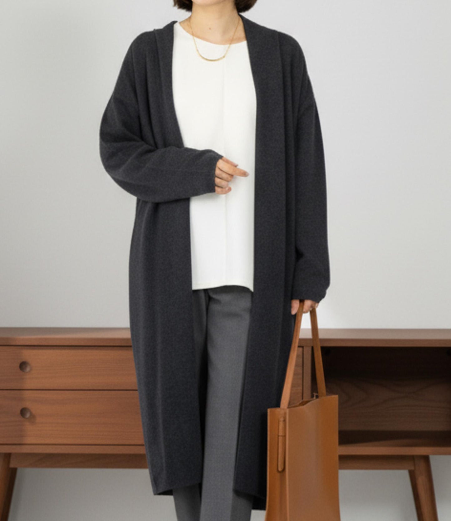 着流しニットコーディガン