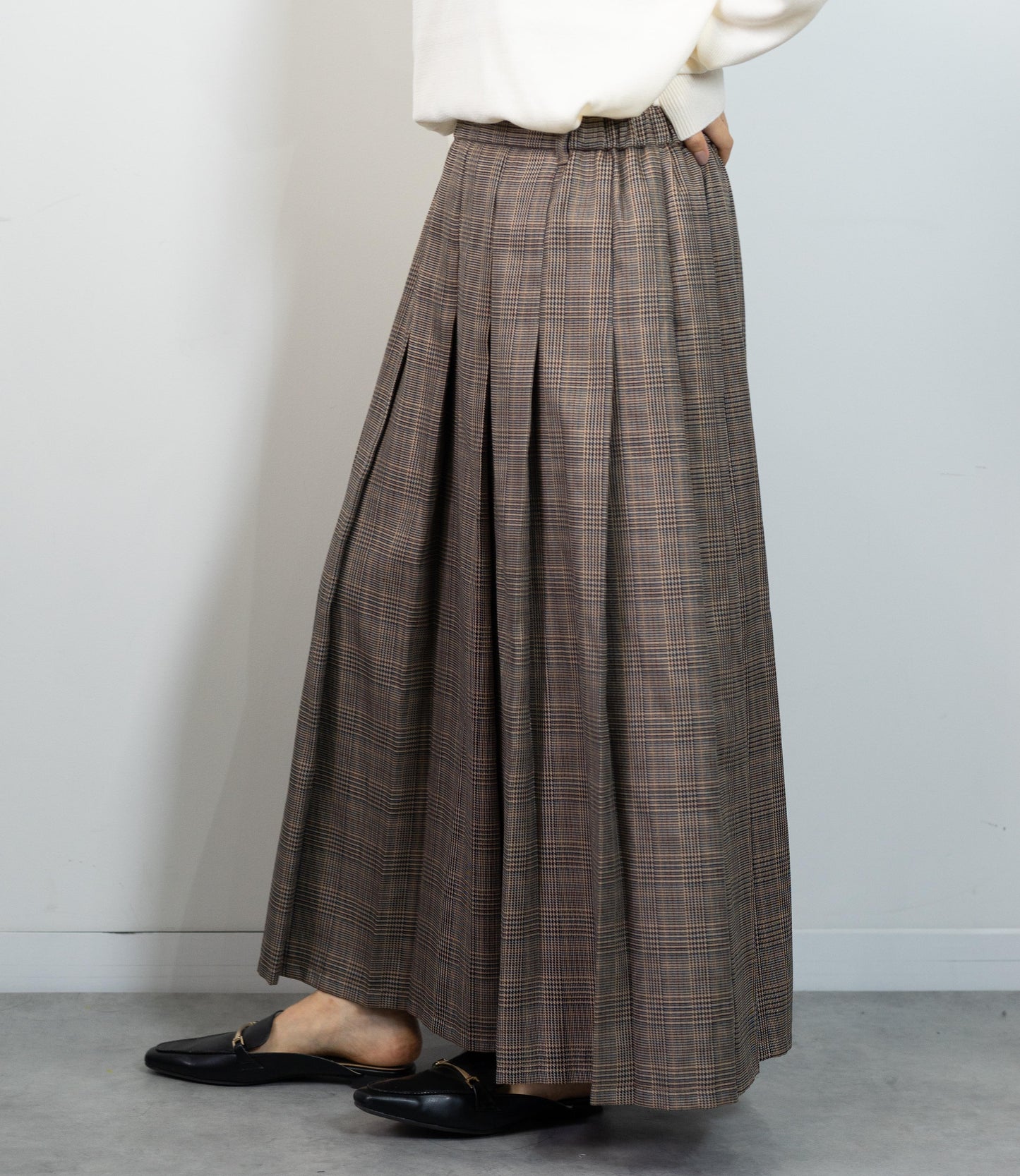 グレンチェックプリーツスカート