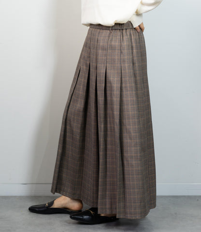 グレンチェックプリーツスカート