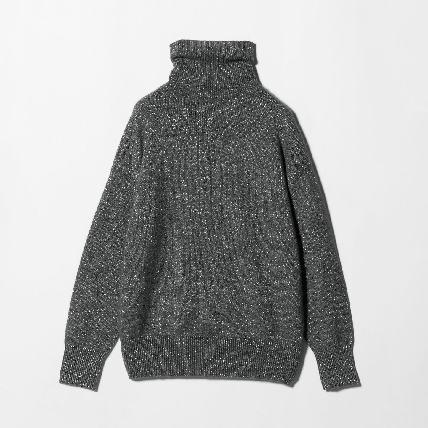 フォックス ウール ラメ タートルネック ニット