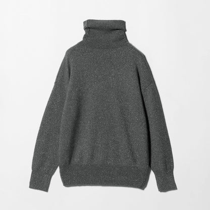 フォックス ウール ラメ タートルネック ニット