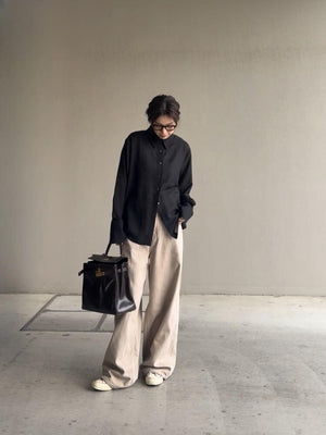 Sheer long cuffs shirt