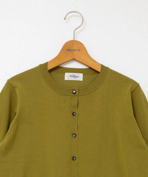 天竺クルーネックカーデ