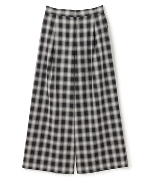 シアー オンブレーチェック ワイドパンツ